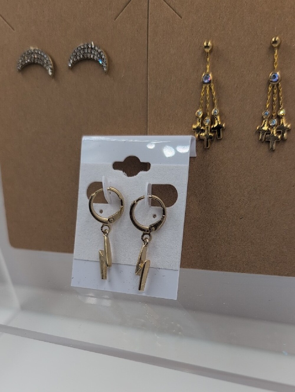 J.Crew & Boutique Gold Tone Earring Lot (EB4) - Set of 3 - Picture 4 of 9